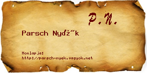 Parsch Nyék névjegykártya